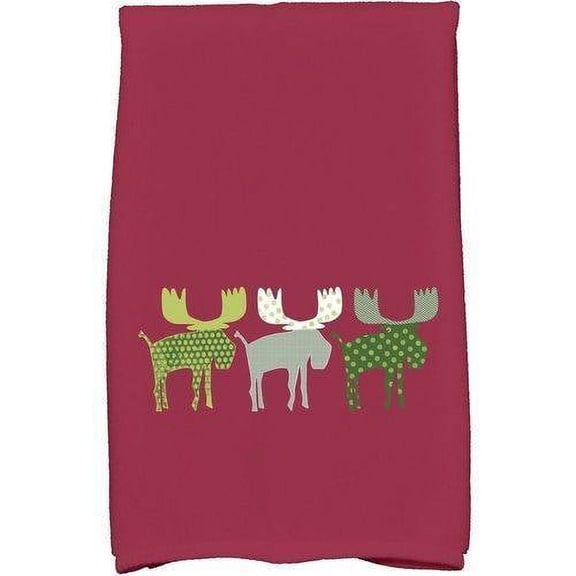 Simply Daisy 18" x 30" Merry Moose Holiday Animal Print Kitchen Towel