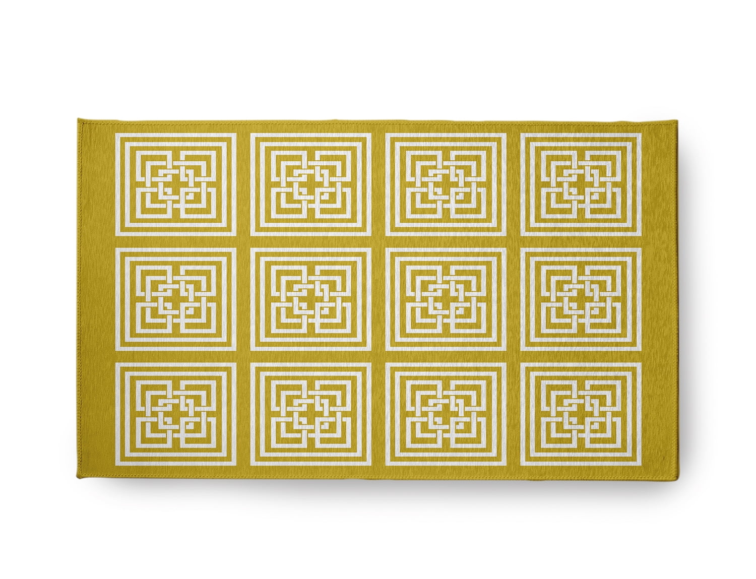 Simply Daisy 18" x 30" Mustard Greek New Key Indoor/outdoor Rug