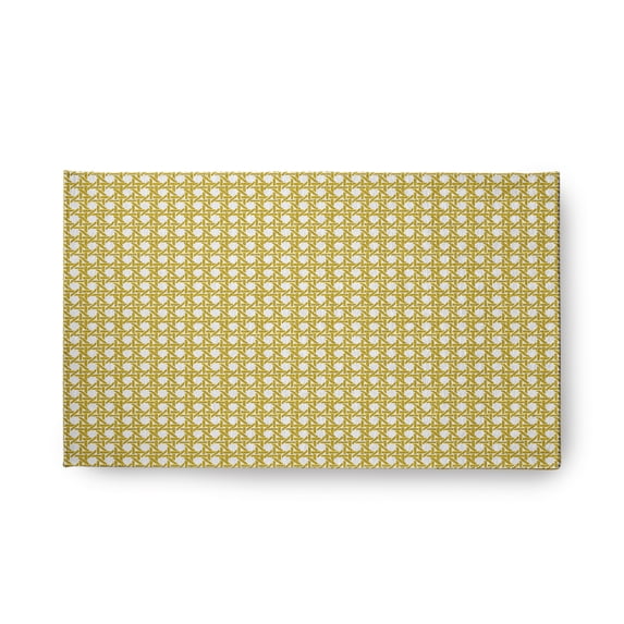 Simply Daisy 18" x 30" Mustard Rattan Geometric Rug