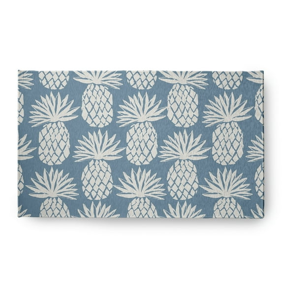 Simply Daisy 18 x 30 Pineapple Pattern Chenille Rug, Dusty Smoke