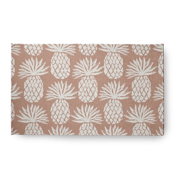 Simply Daisy 18 x 30 Pineapple Pattern Chenille Rug, Mauve