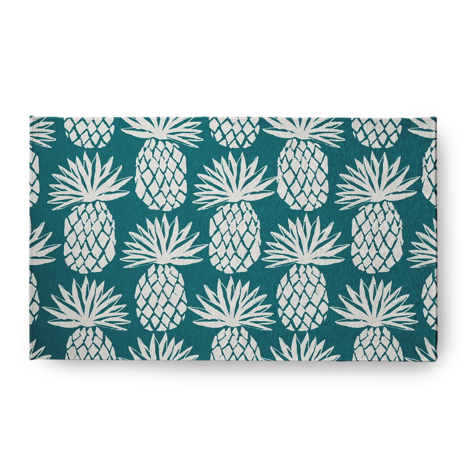 Simply Daisy 18 x 30 Pineapple Pattern Chenille Rug, Ocean Teal