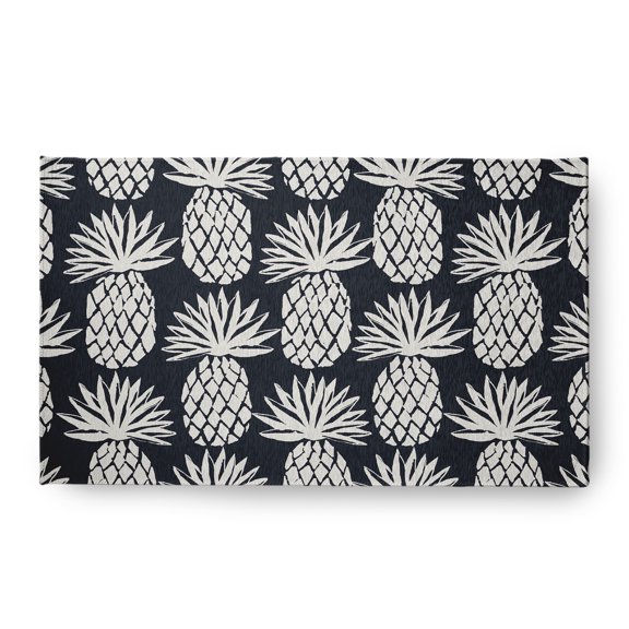 Simply Daisy 18 x 30 Pineapple Pattern Chenille Rug, Shark Blue