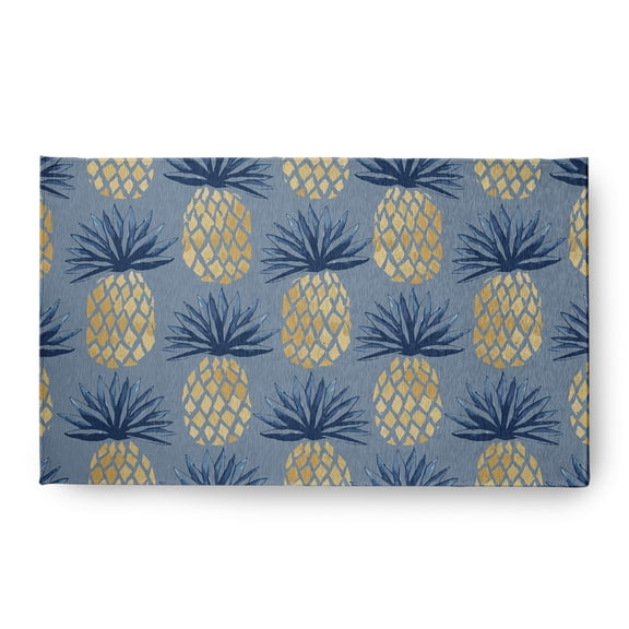 Simply Daisy 18 x 30 Pineapple Stripes Chenille Rug, Dusty Smoke