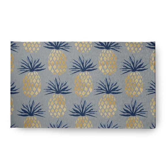 Simply Daisy 18 x 30 Pineapple Stripes Chenille Rug, Pretty Grey