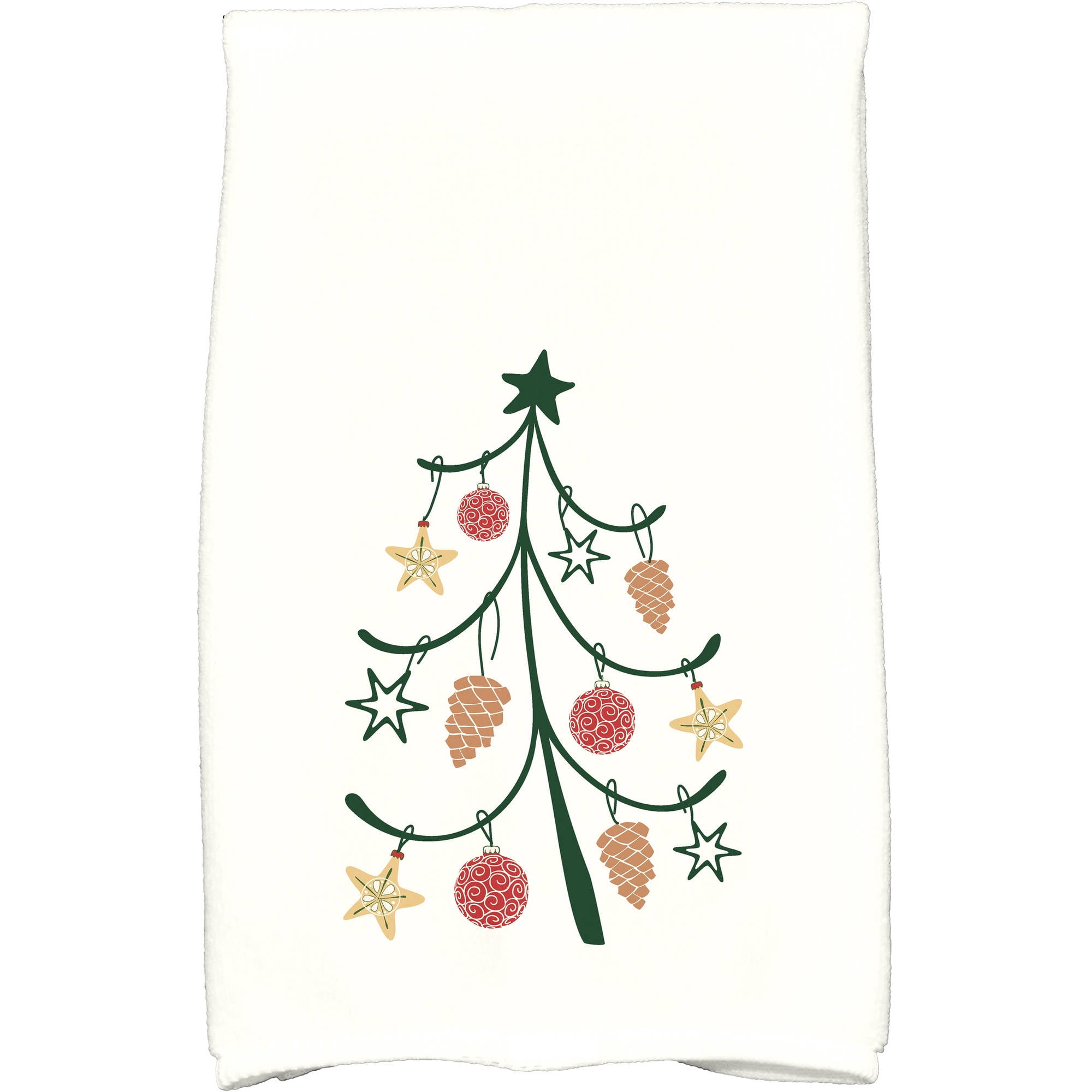 Simply Daisy 18" x 30" Pinecone Tree Holiday Geometric Print Kitchen Towel