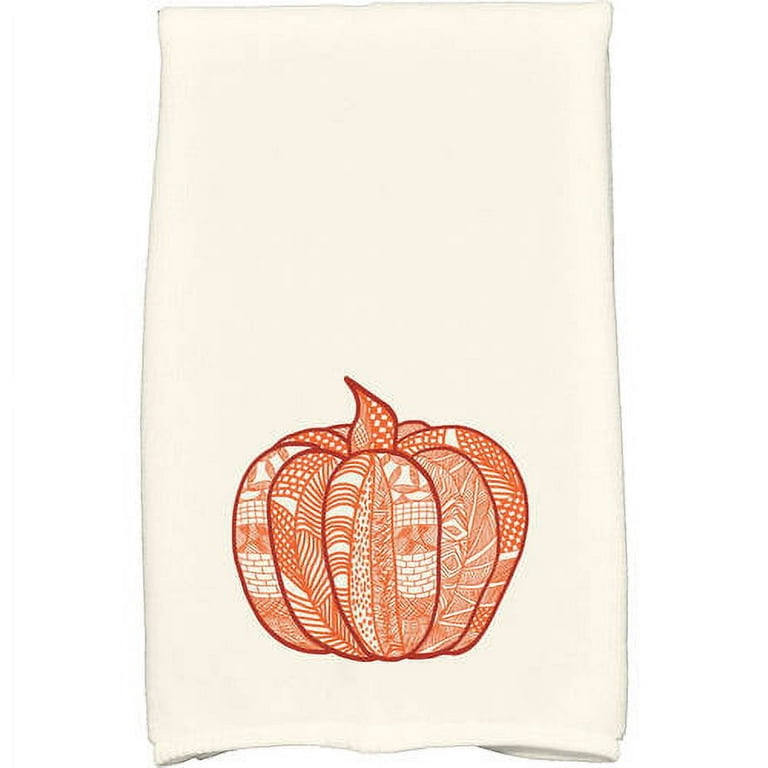 Simply Daisy 18 x 30 Pumpkin Patch Holiday Geometric Print Kitchen Towel  