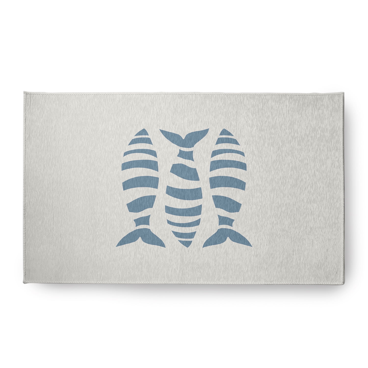 Simply Daisy 18 x 30 Puzzle Fish Nautical Chenille Rug, Dusty Smoke