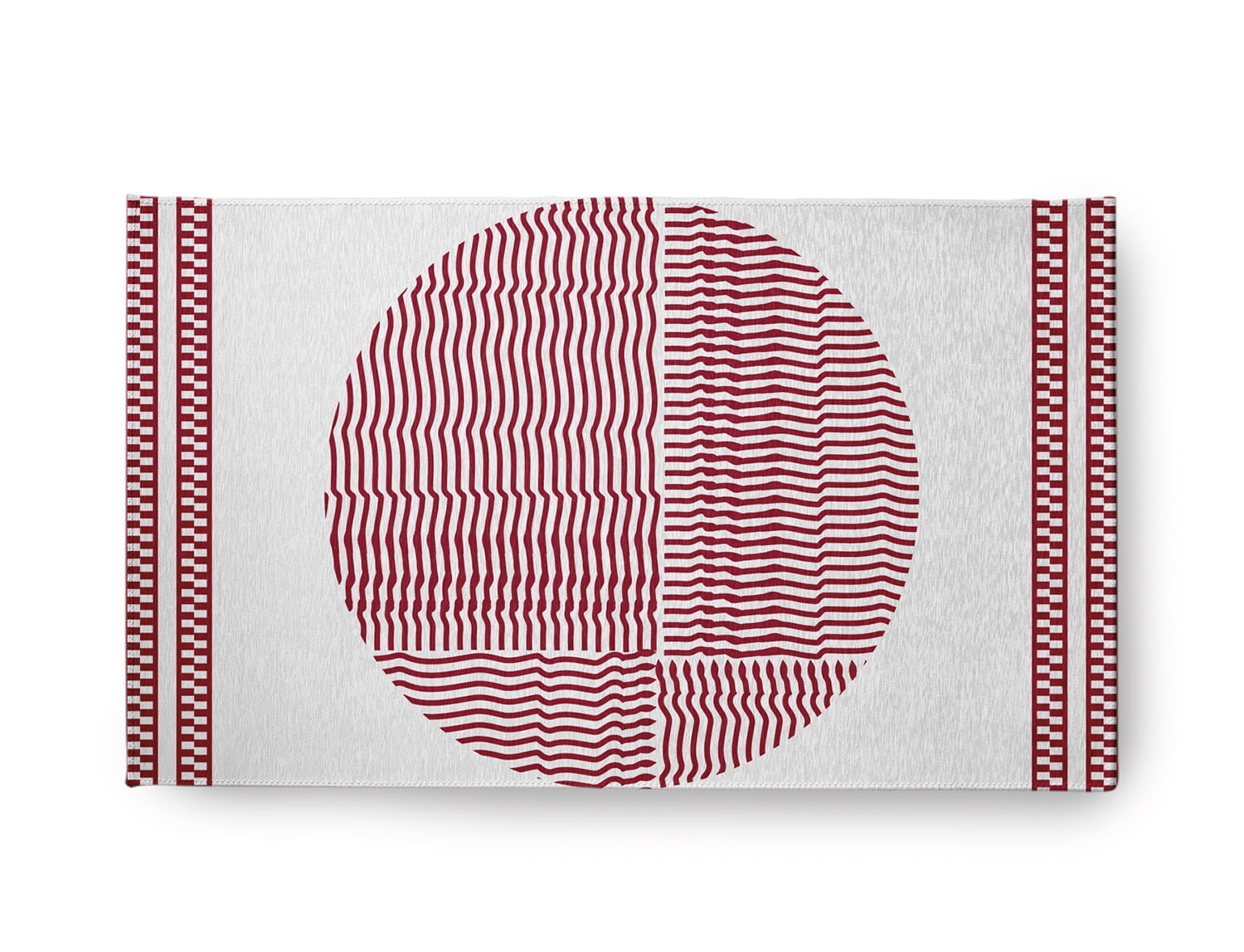 Simply Daisy 18" x 30" Red Geo Circle Rug
