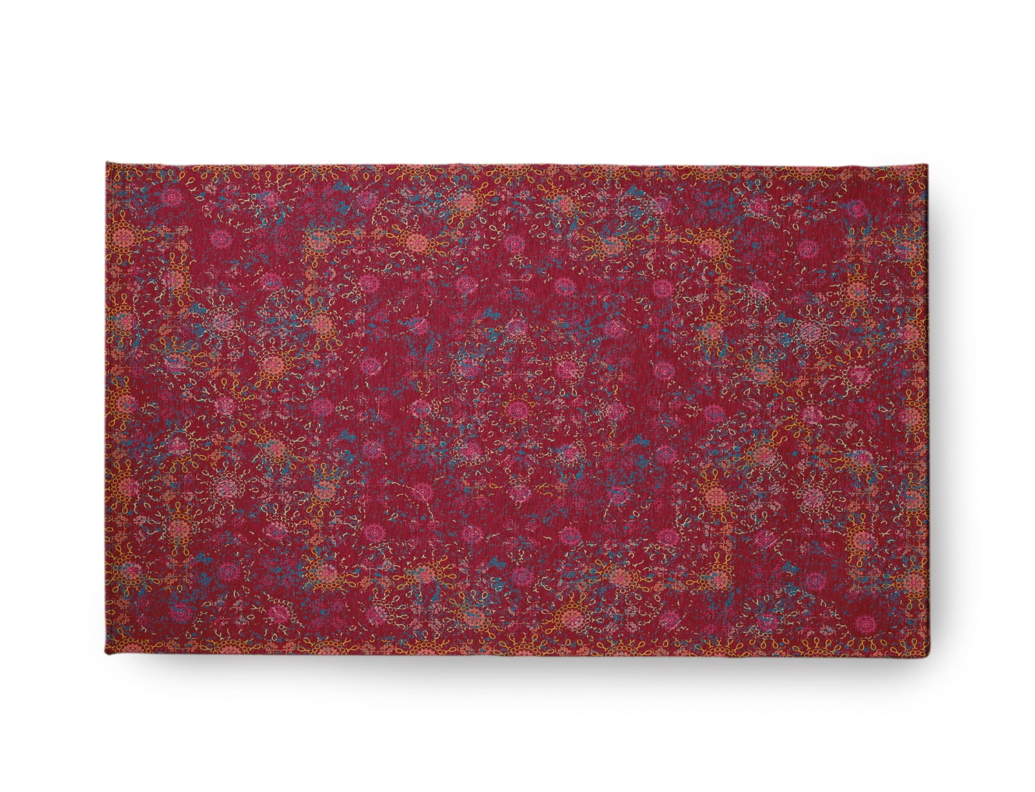 Simply Daisy 18" x 30" Red Layered Sun Tile Indoor/outdoor Rug