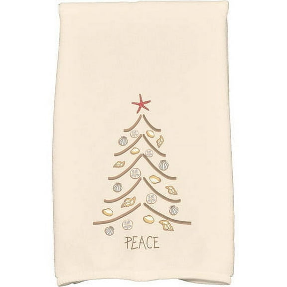 Simply Daisy 18" x 30" Sand Tree Holiday Geometric Print Kitchen Towel