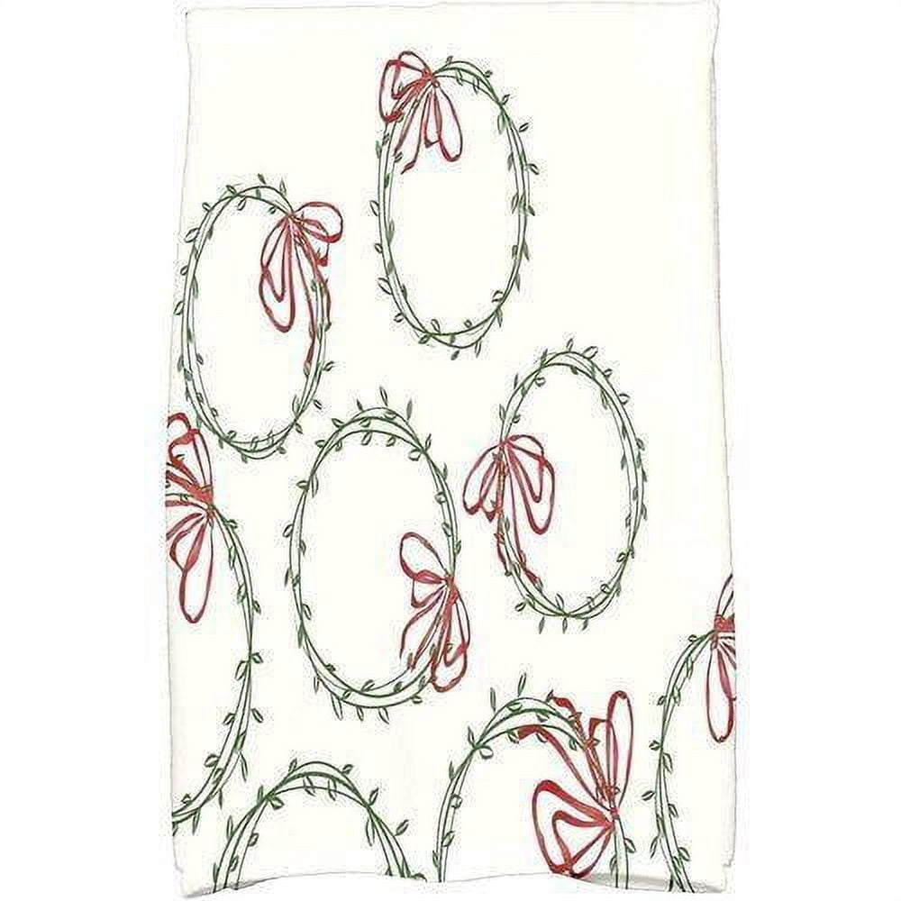 Simply Daisy 18" x 30" Simple Wreath Holiday Geometric Print Kitchen Towel