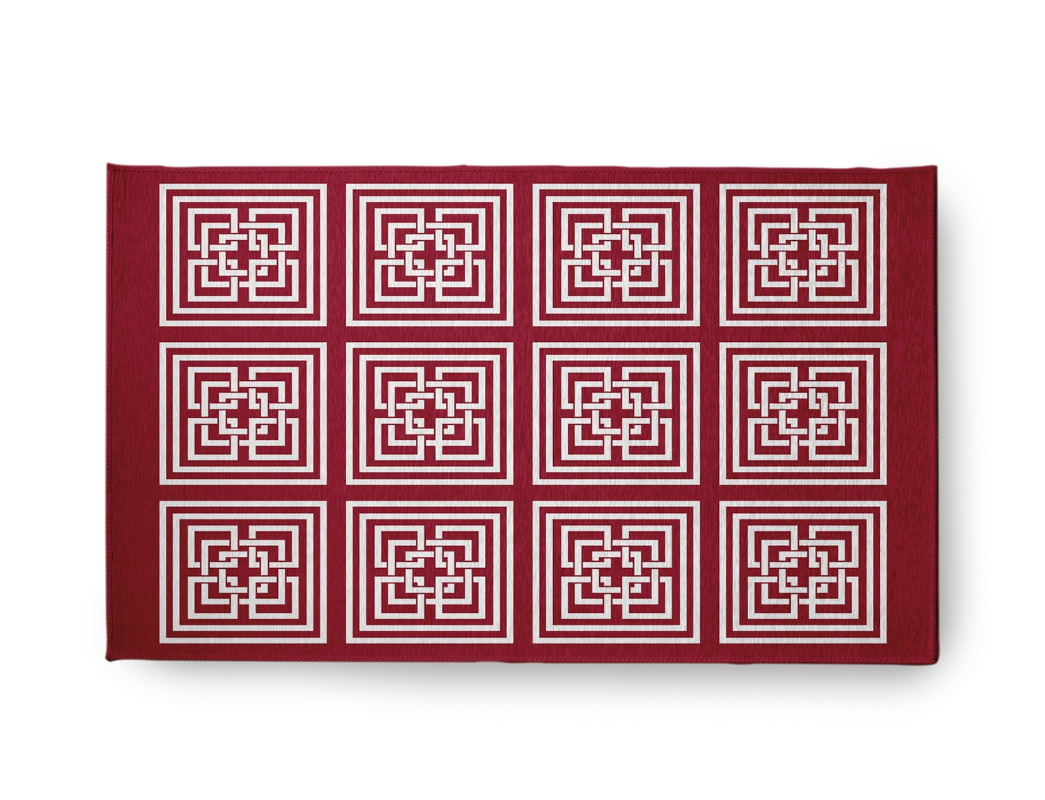 Simply Daisy 18" x 30" Sporty Red Greek New Key Rug