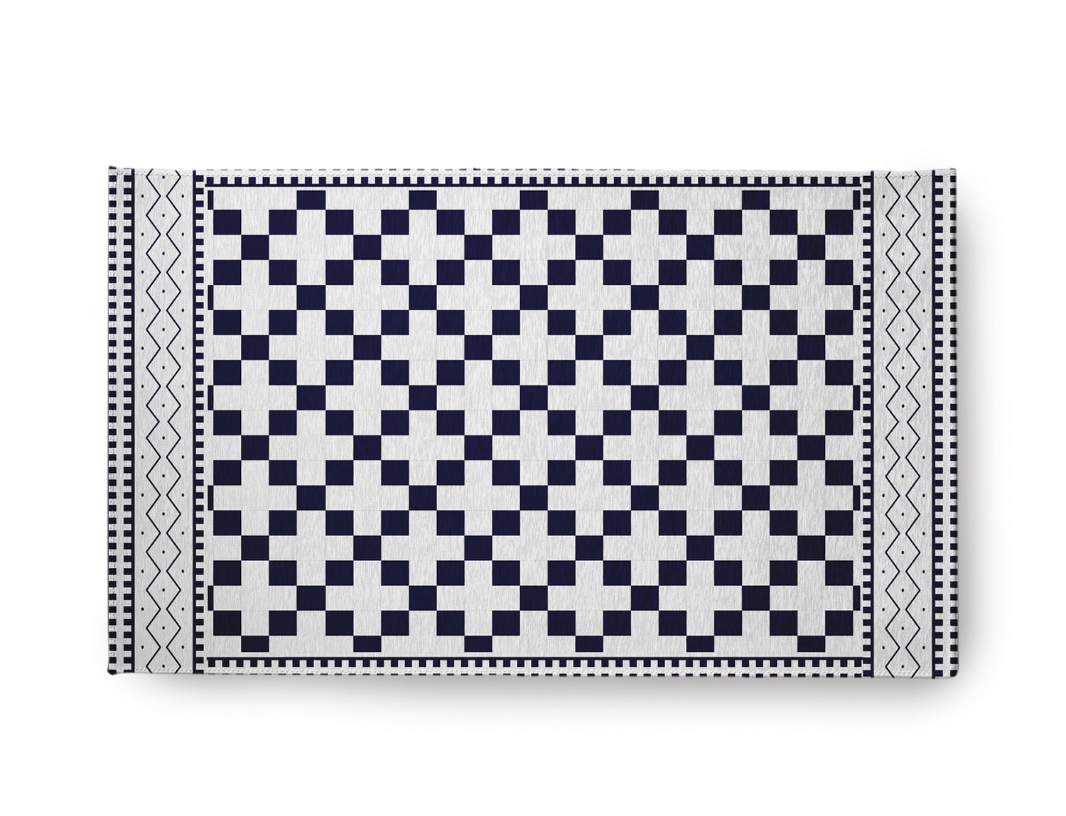 Simply Daisy 18" x 30" Spring Navy Cross and Squares Rug