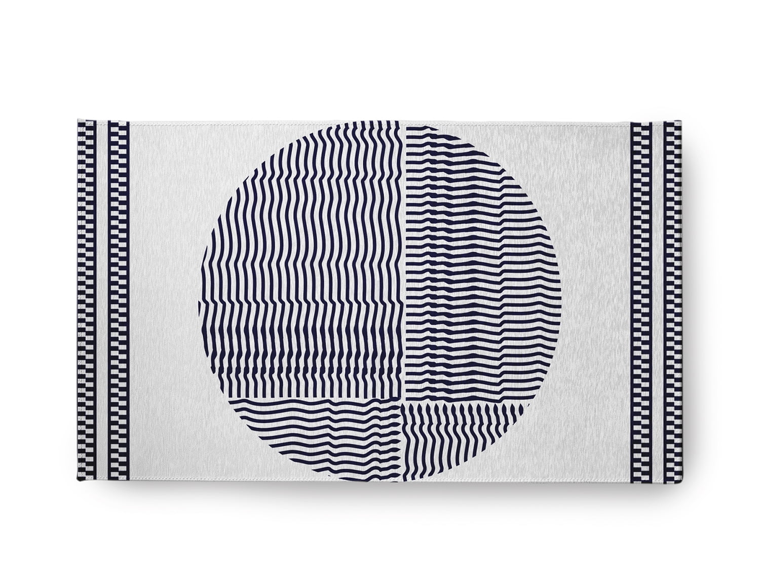 Simply Daisy 18" x 30" Spring Navy Geo Circle Indoor/outdoor Rug