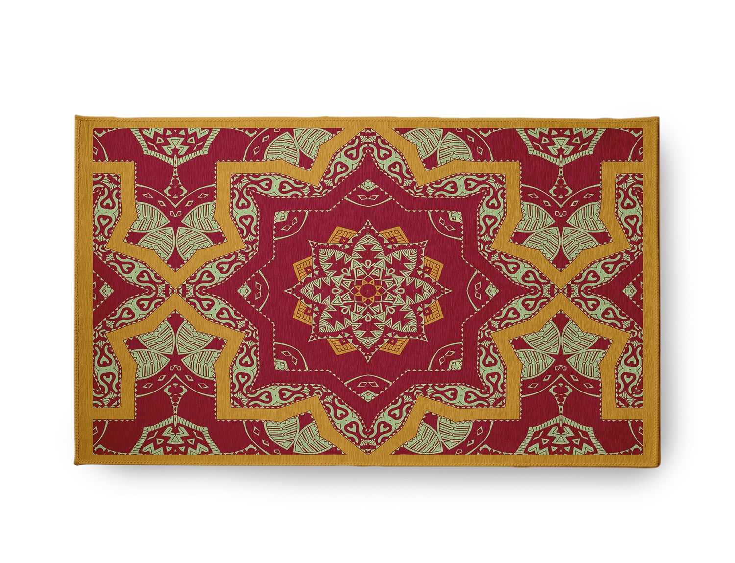 Simply Daisy 18" x 30" Sunny Mustard Shawl Indoor/outdoor Rug