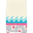 thumbnail image 1 of Simply Daisy 18" x 30" Surf, Sand, and Sea Floral Print Kitchen Towel, 1 of 2