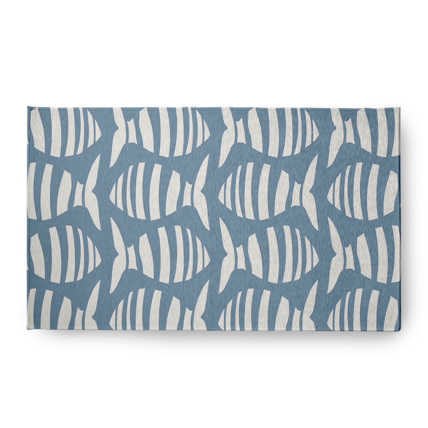 Simply Daisy 18 x 30 Swimming School Nautical Chenille Rug, Dusty Smoke