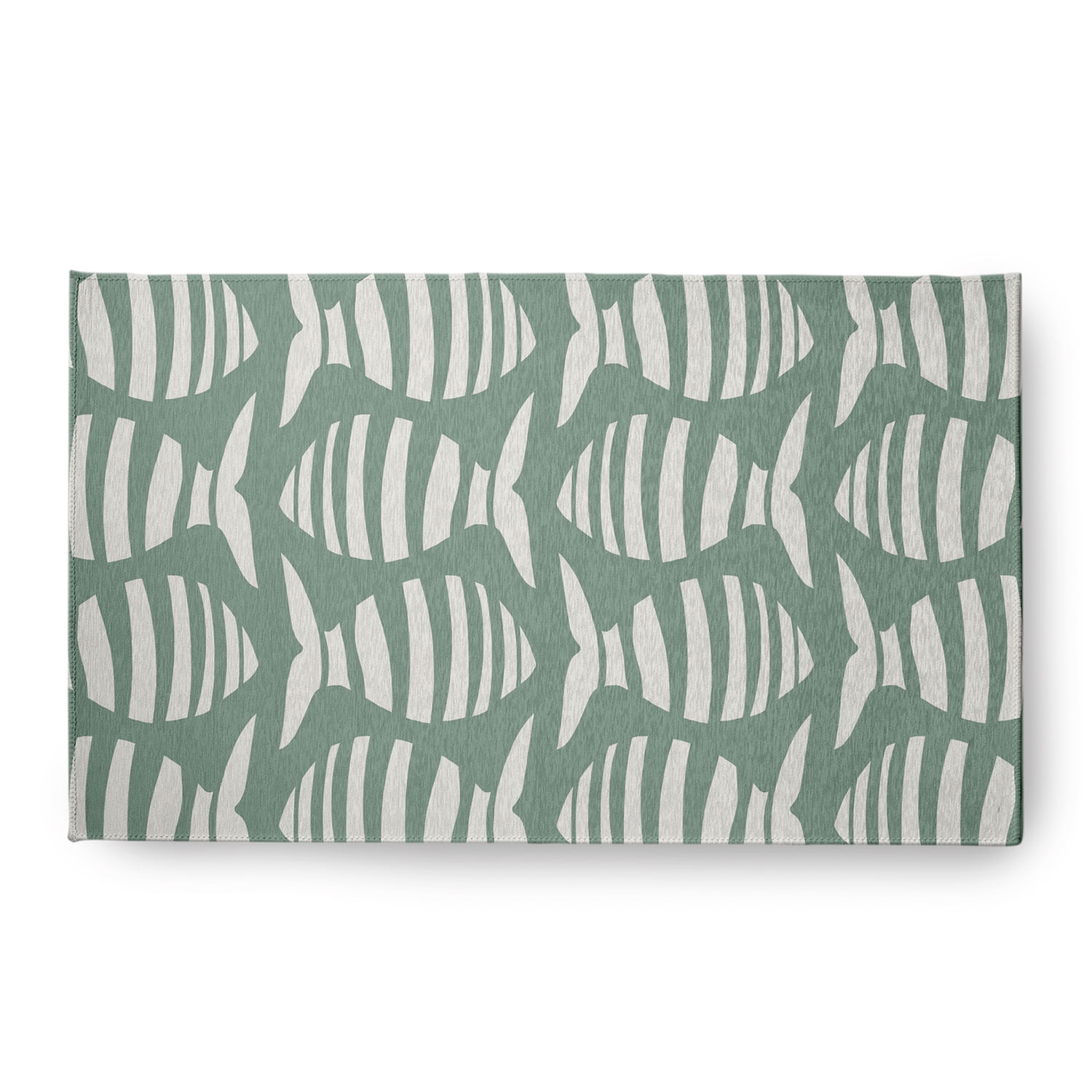 Simply Daisy 18 x 30 Swimming School Nautical Chenille Rug, Sage