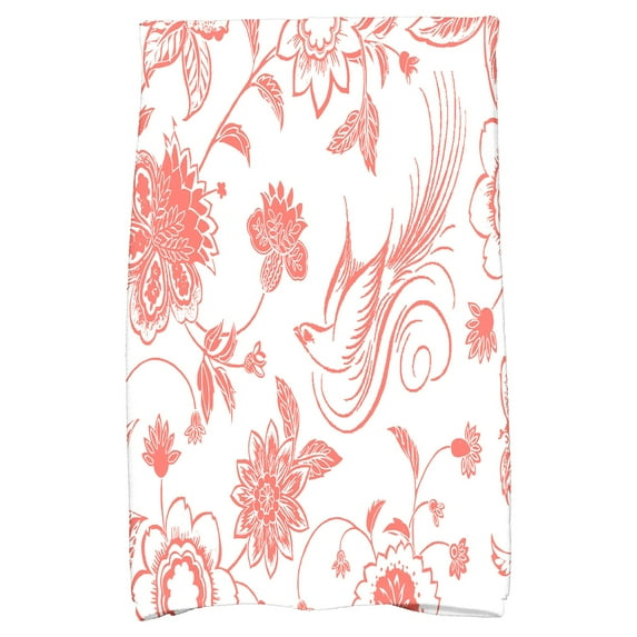 Simply Daisy 18" x 30" Traditional Bird Floral Floral Print Hand Towel