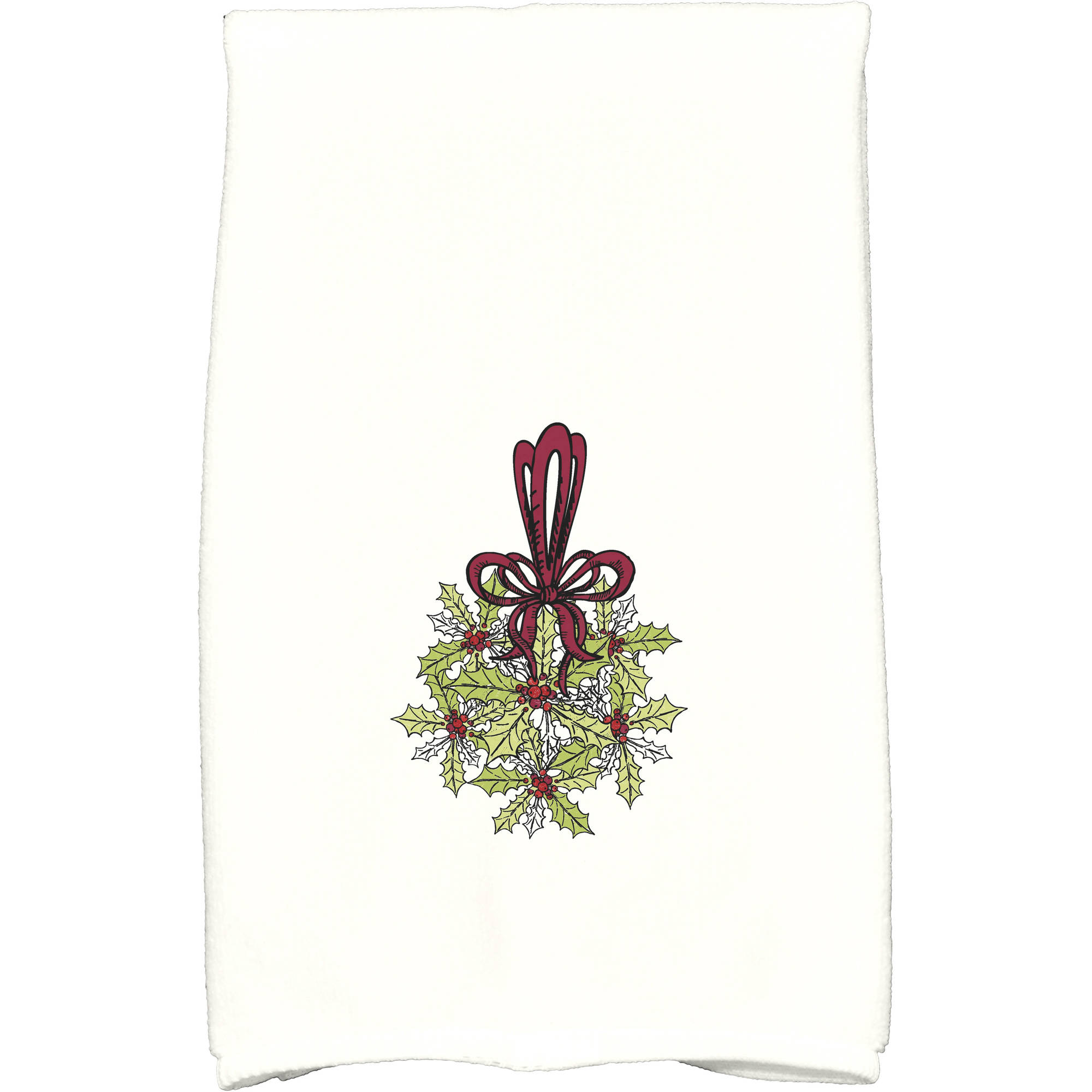 Simply Daisy 18" x 30" Traditional Mistletoe Holiday Floral Print Kitchen Towel