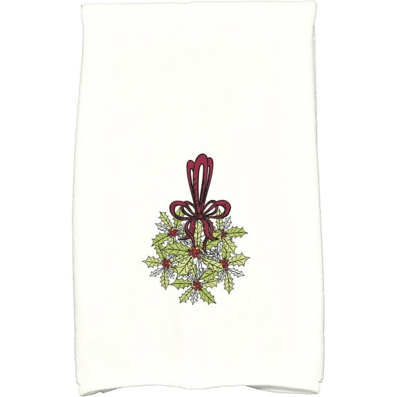 Simply Daisy 18" x 30" Traditional Mistletoe Holiday Floral Print Kitchen Towel