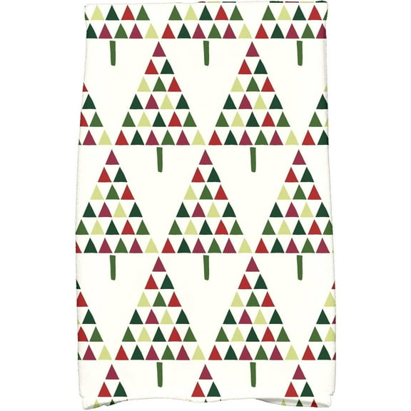 Simply Daisy 18" x 30" Triangle Trees 2 Holiday Geometric Print Kitchen Towel