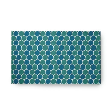 Simply Daisy 18" x 30" Unreal Teal Geometric Rug