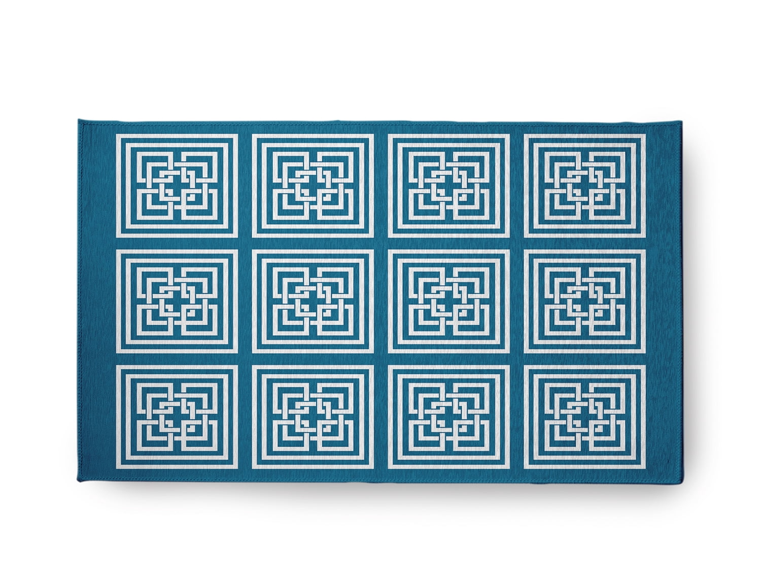 Simply Daisy 18" x 30" Unreal Teal Greek New Key Rug