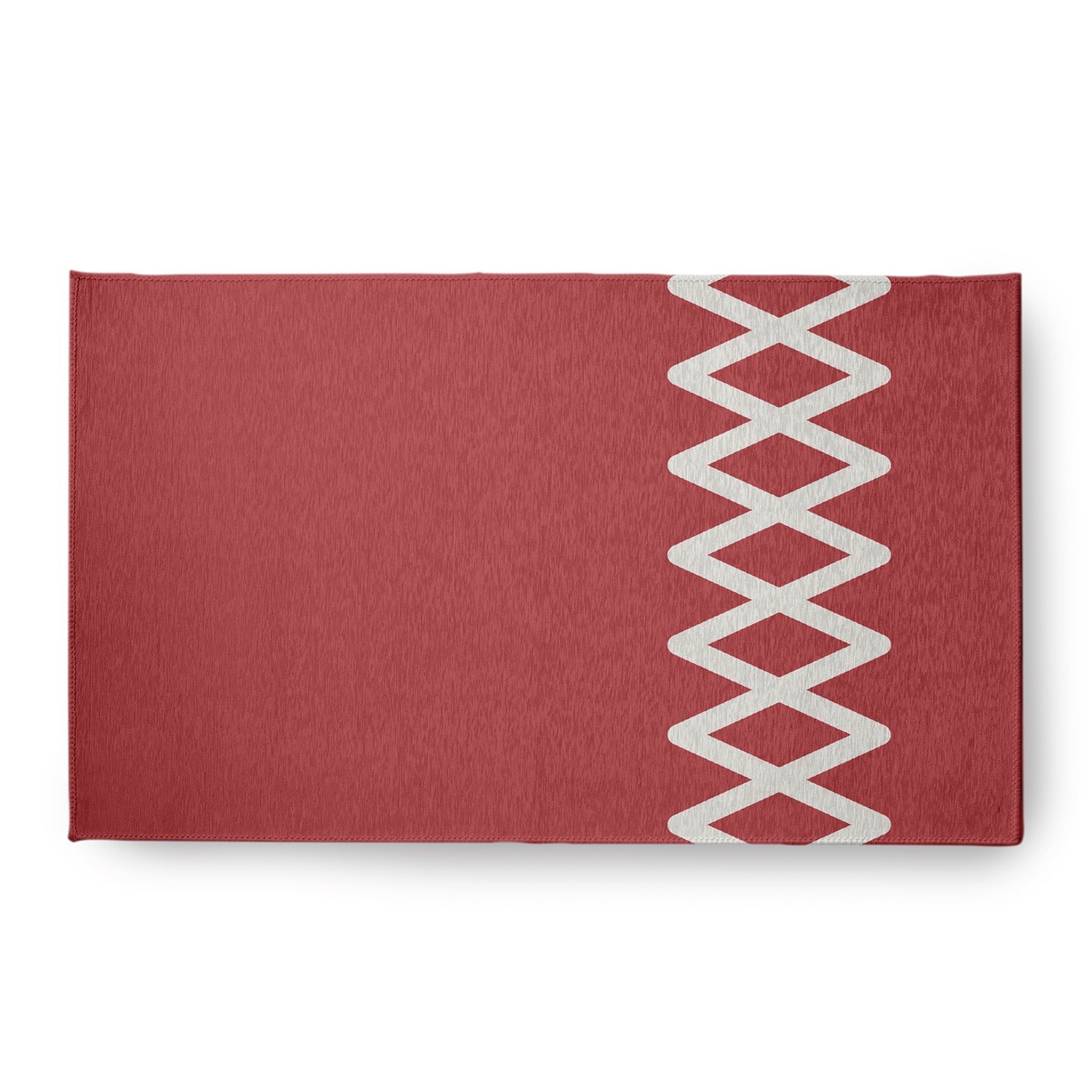 Simply Daisy 18 x 30 Zipper Stripe Chenille Rug, Ligonberry Red