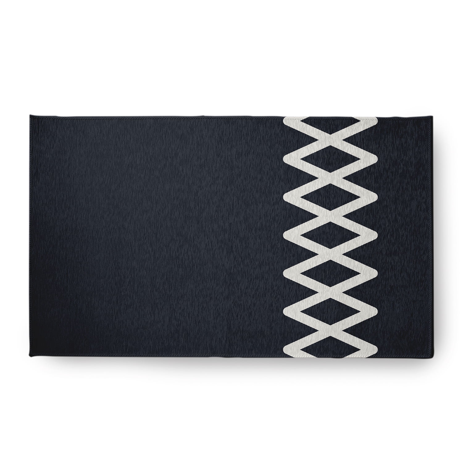 Simply Daisy 18 x 30 Zipper Stripe Chenille Rug, Shark Blue