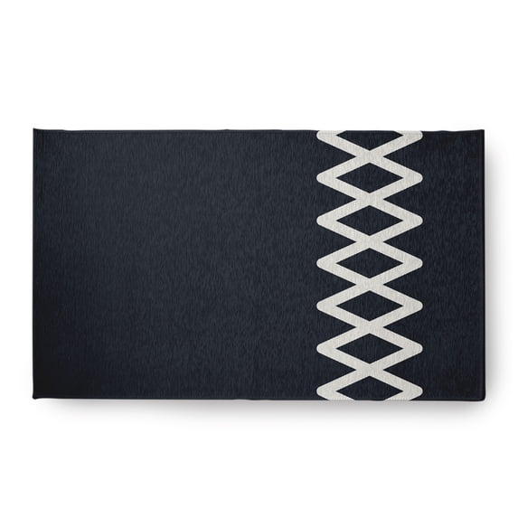 Simply Daisy 18 x 30 Zipper Stripe Chenille Rug, Shark Blue