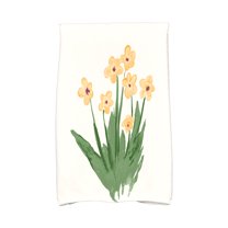 Simply Daisy, 18 x 30 inch, Pretty Little Flower Kitchen Towel, Yellow