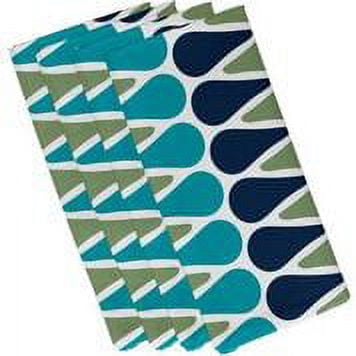 Simply Daisy, 19 x 19-inch, Multi Color Picks Geometric Print Napkin, Navy Blue (Set of 4)