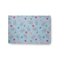 Simply Daisy 2' x 3' After Rain Blue Bunnies and Eggs Easter Chenille Indoor/Outdoor Rug