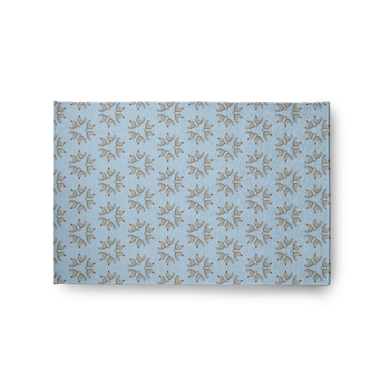 Simply Daisy 2' x 3' After Rain Blue Chickens-go-round Easter Chenille Rug