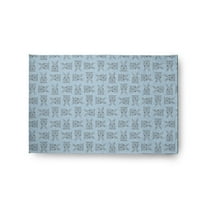 Simply Daisy 2' x 3' After Rain Blue Criss Cross Bunnies Easter Chenille Indoor/Outdoor Rug