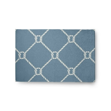 Simply Daisy 2' x 3' Ahoy! Nautical Chenille Rug, Dusty Smoke