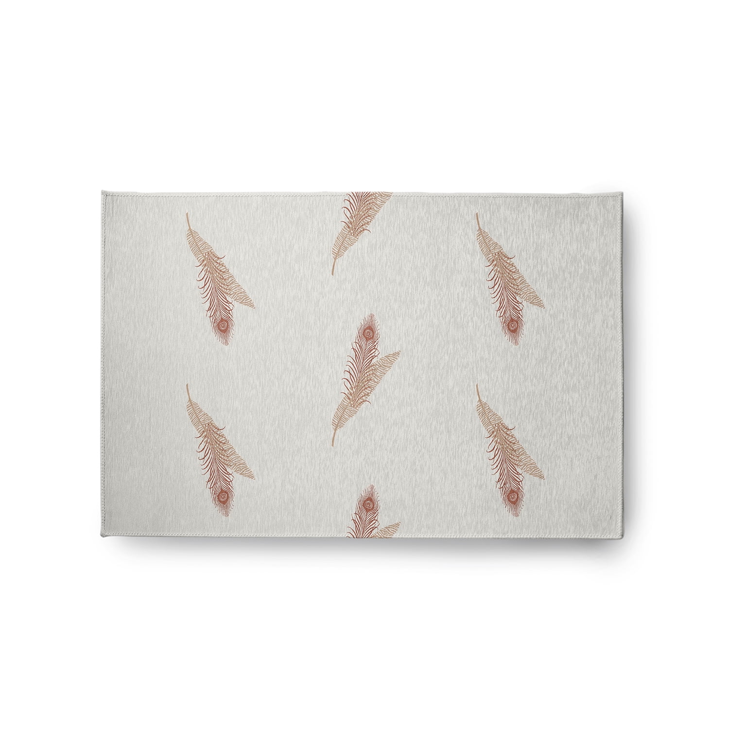 Simply Daisy 2' x 3' Basswood Brown Feather Stripe Spring Chenille Rug
