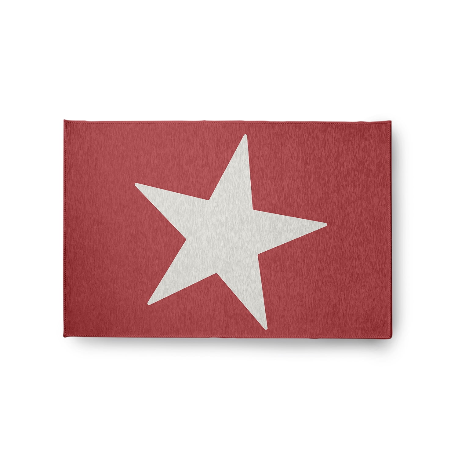 Simply Daisy 2' x 3' Big Star Chenille Rug, Ligonberry Red and White
