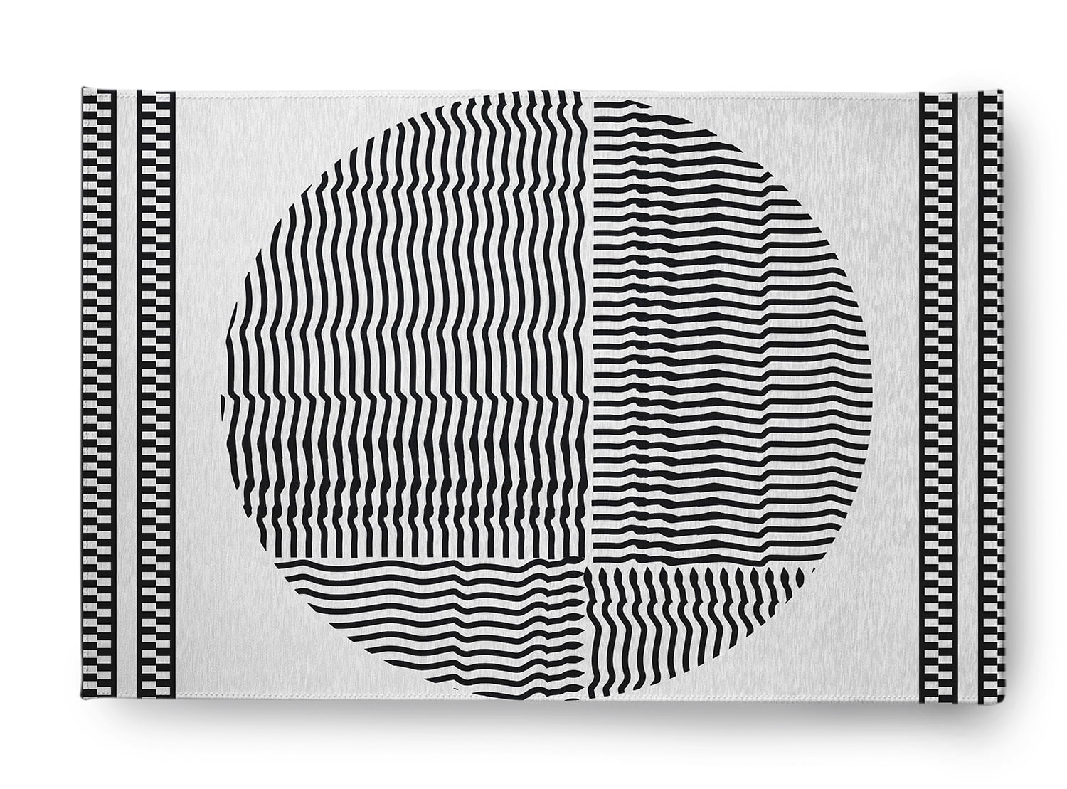 Simply Daisy 2' x 3' Black Geo Circle Indoor/outdoor Rug