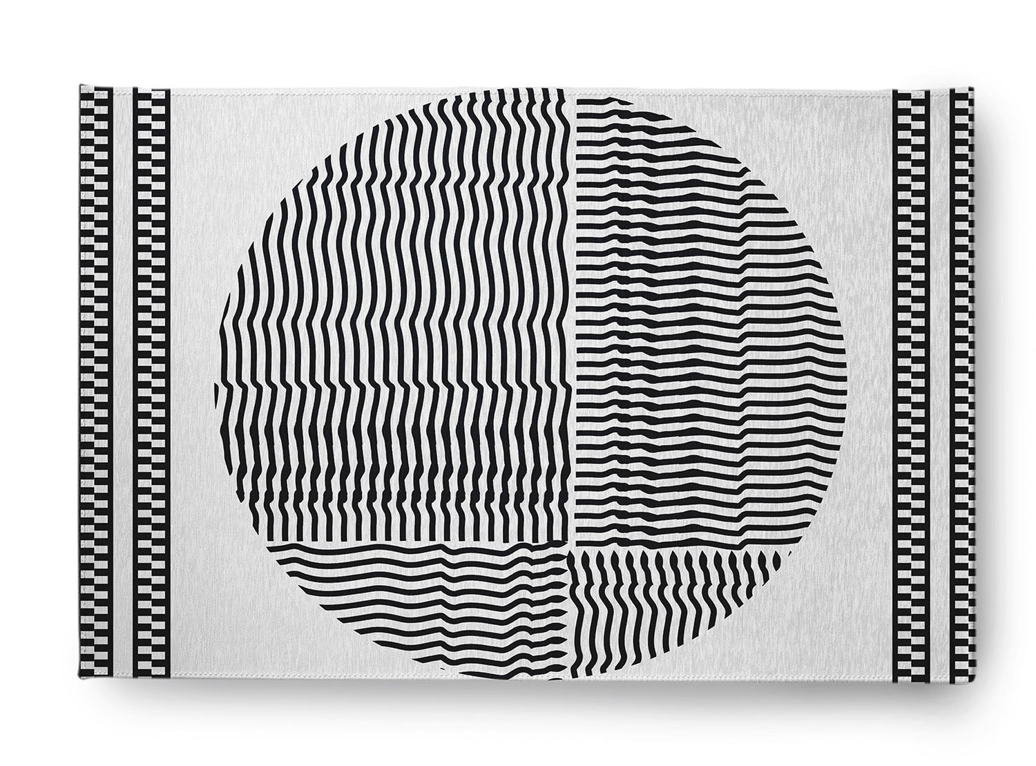 Simply Daisy 2' x 3' Black Geo Circle Rug