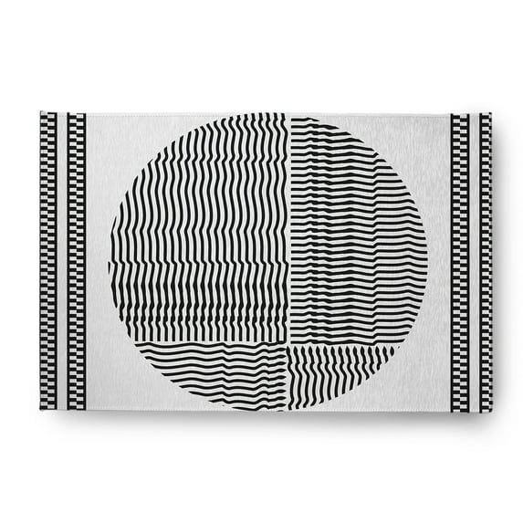 Simply Daisy 2' x 3' Black Geo Circle Rug