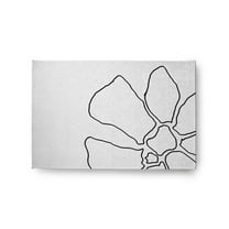 Simply Daisy 2' x 3' Black/White Petal Lines Spring Chenille Indoor/Outdoor Rug