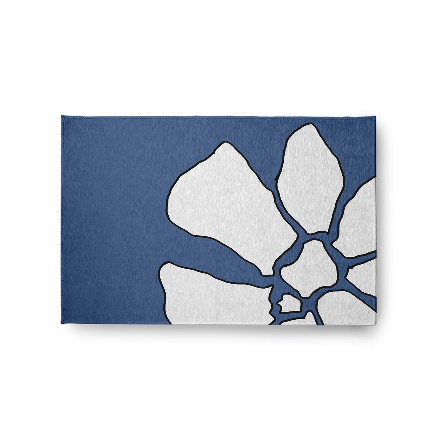 Simply Daisy 2' x 3' Blue Petal Lines Spring Chenille Indoor/Outdoor Rug