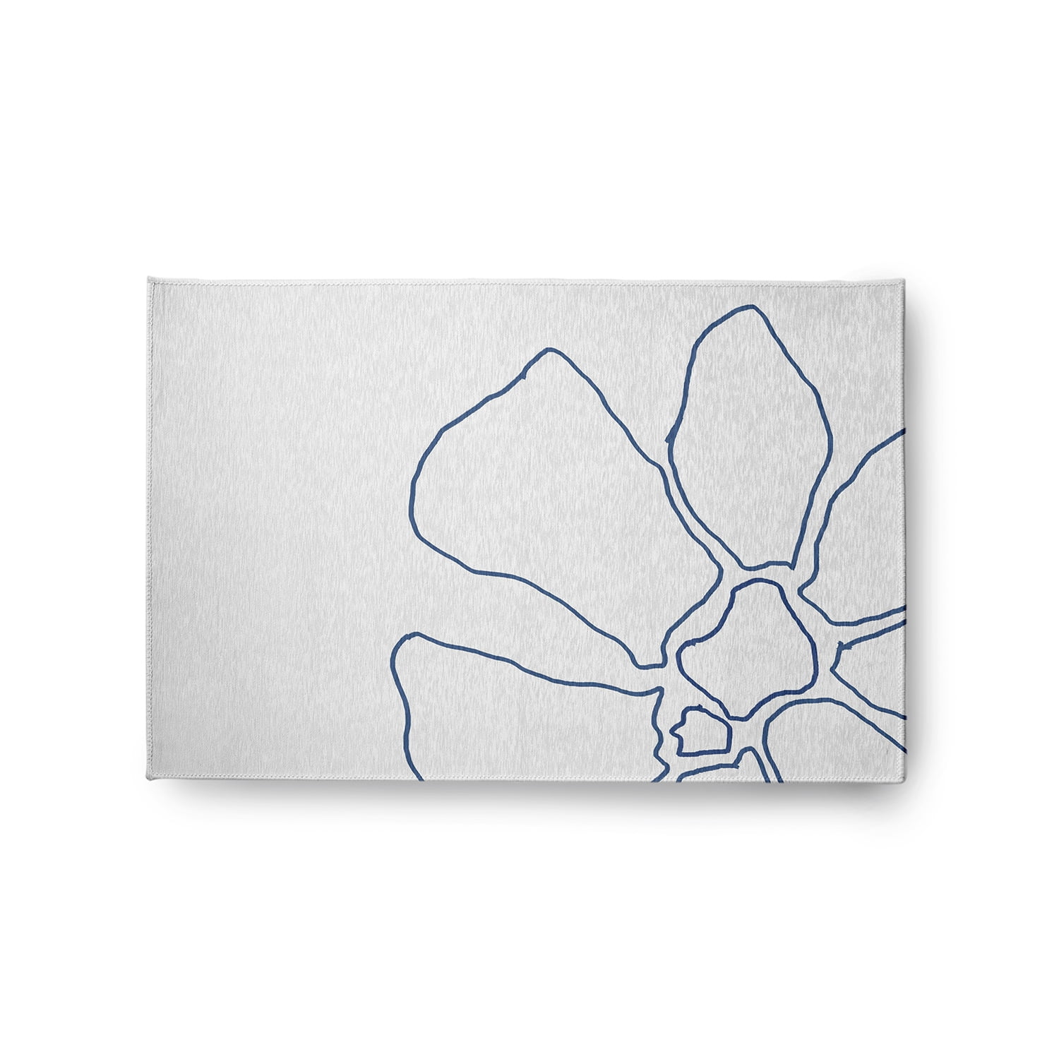 Simply Daisy 2' x 3' Blue/White Petal Lines Spring Chenille Indoor/Outdoor Rug