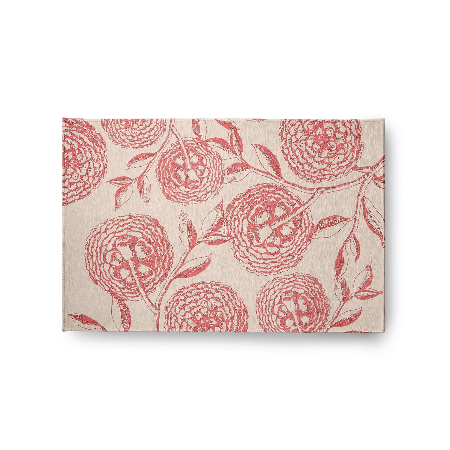 Simply Daisy 2' x 3' Blush Coral Antique Flowers Spring Chenille Rug