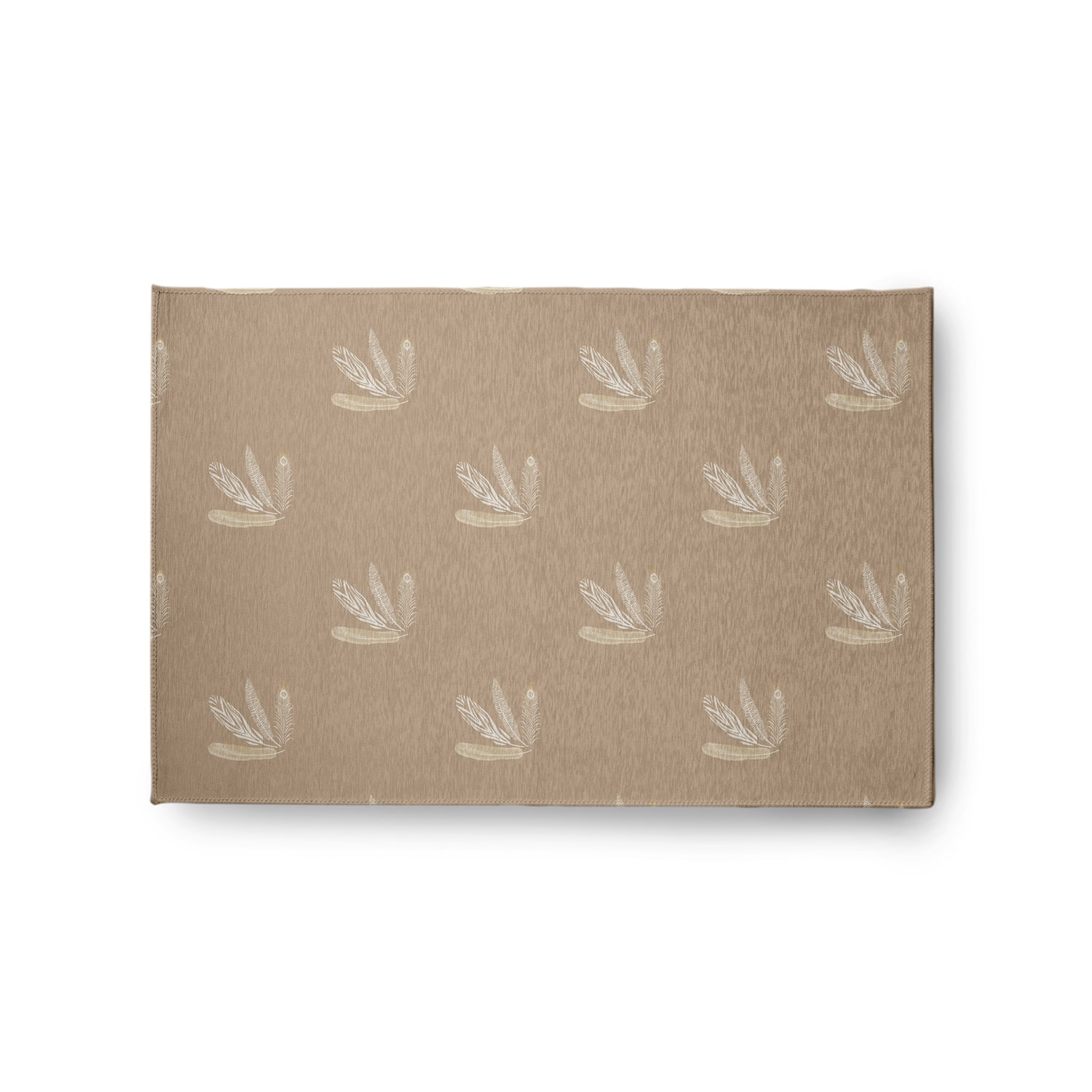 Simply Daisy 2' x 3' Brown Feather Pattern Spring Chenille Rug