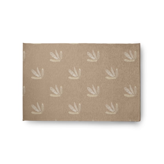 Simply Daisy 2' x 3' Brown Feather Pattern Spring Chenille Rug