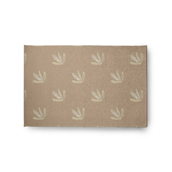 Simply Daisy 2' x 3' Brown Feather Pattern Spring Chenille Rug